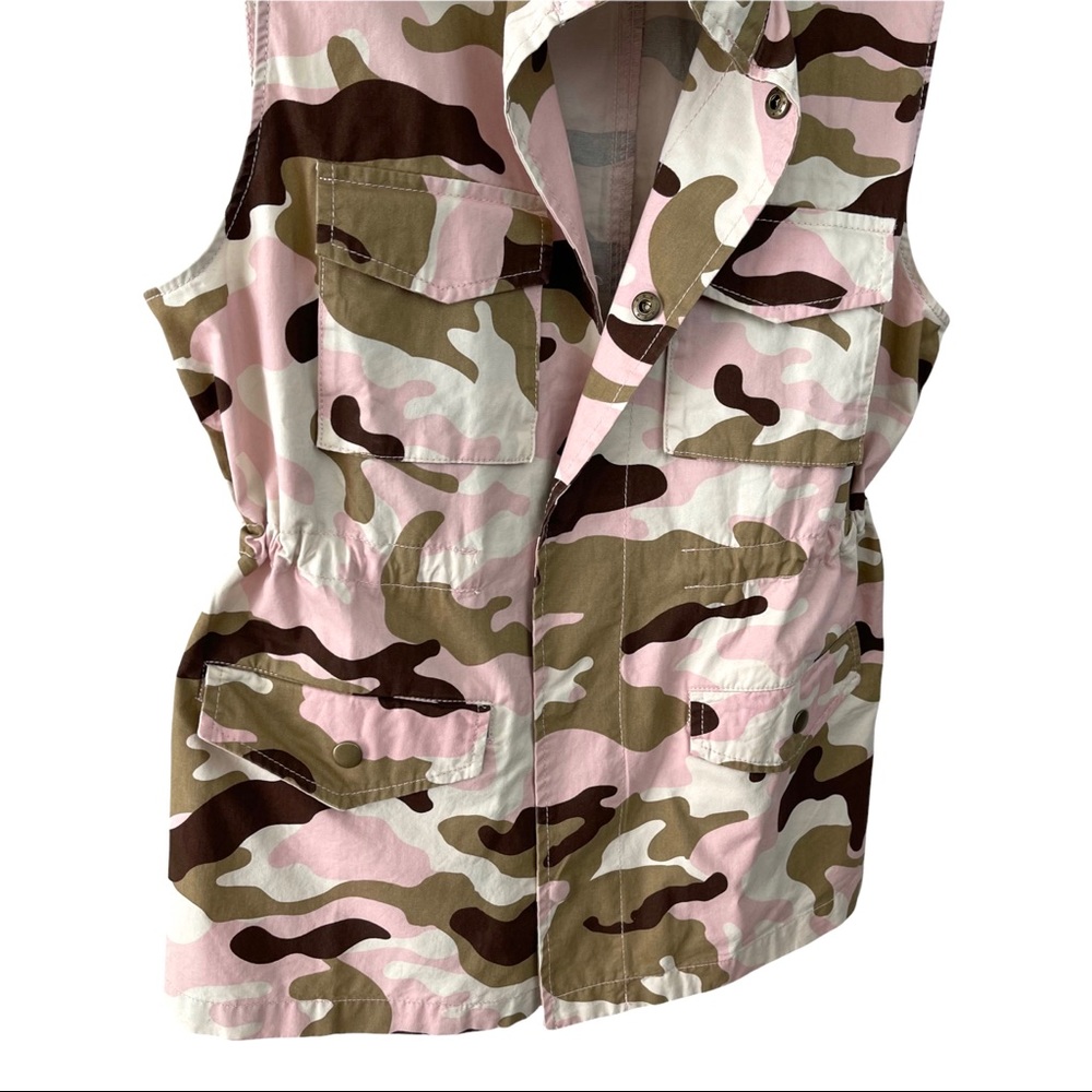 Love Tree Safari Pink Camouflage Military Anorak Vest - Picture 12 of 16